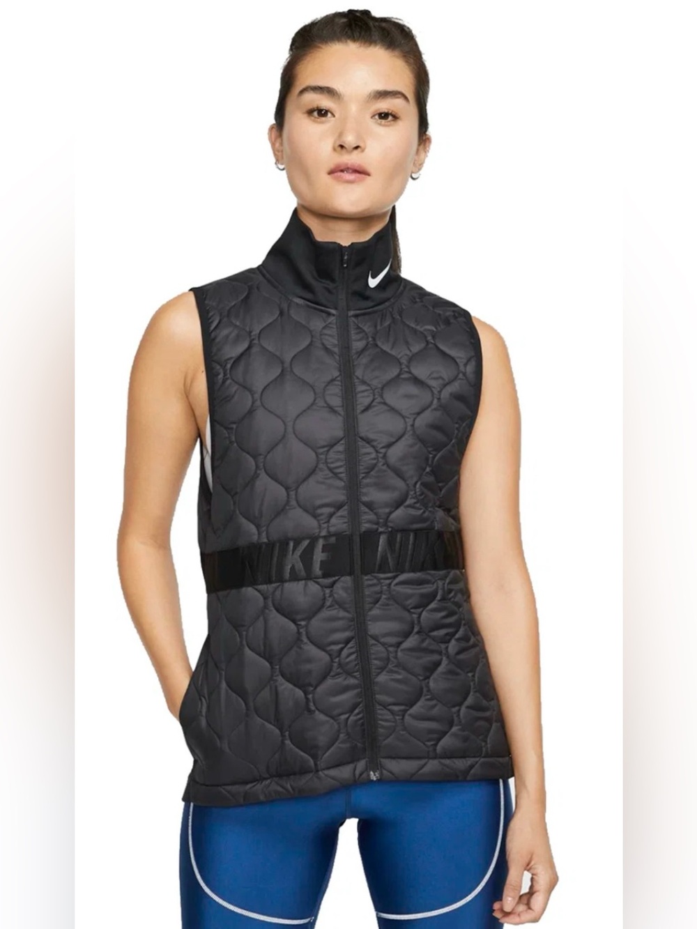 Nike AeroLayer Women’s Quilted Running Vest, NWT, Black Size Medium